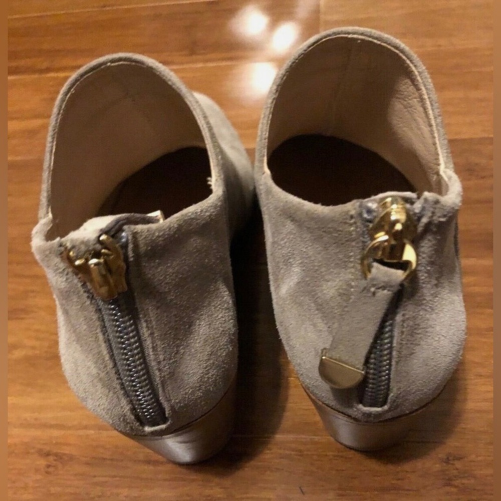Diane Von Furstenberg Boots Size 7 Whitney Ankle Booties Taupe Suede Leather - Picture 4 of 9